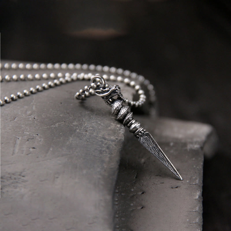 KarmaRipple's 925 Sterling Silver Year of the Dragon Design Dorje Vajra Protection Pendant Necklace p2