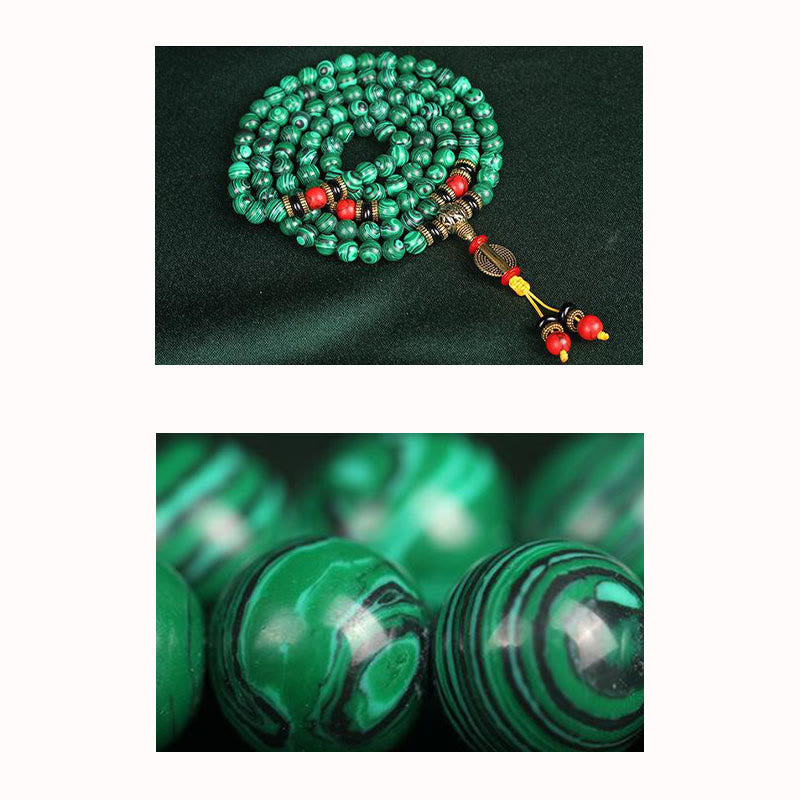 KarmaRipple's Tibetan 108 Mala Malachite Beadwork Bracelet Pendant p11