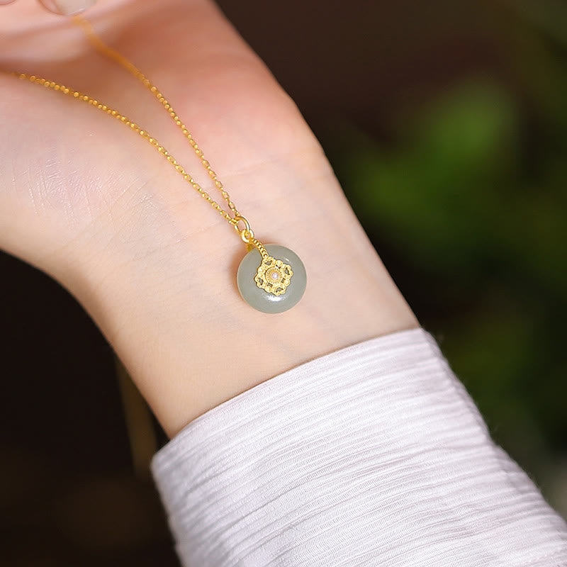 KarmaRipple's 925 Sterling Silver Authentic Hetian Jade Cyan Jade Fortune Laughing Buddha Butterfly Pendant Necklace p18