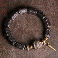 KarmaRipple's Ebony Wood Bronze Balance Protection Pair Bracelet