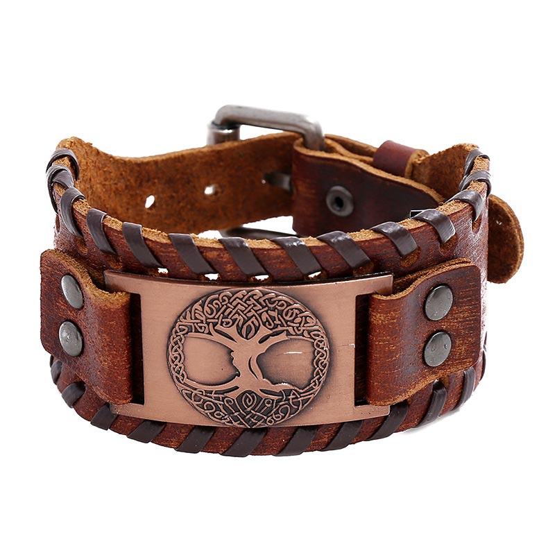 KarmaRipple's Fortunate Tree Of Life Balance Leather Bracelet p1