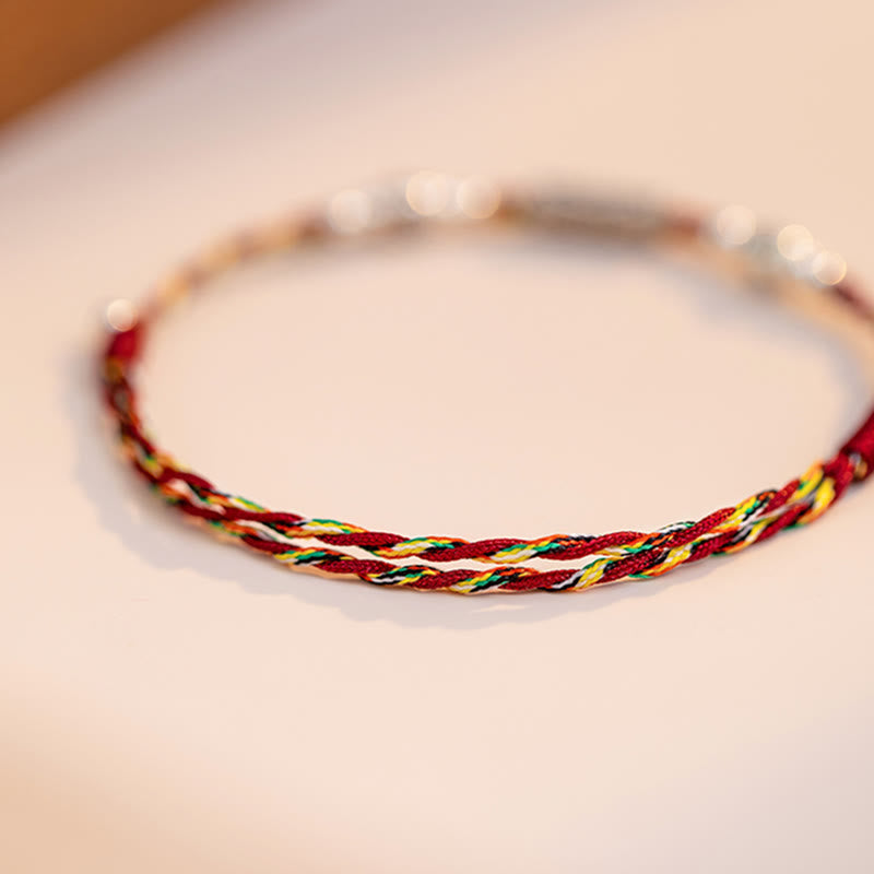 KarmaRipple's 925 Sterling Silver Fortune Koi Fish Woven Colorful String Bracelet Anklet p15