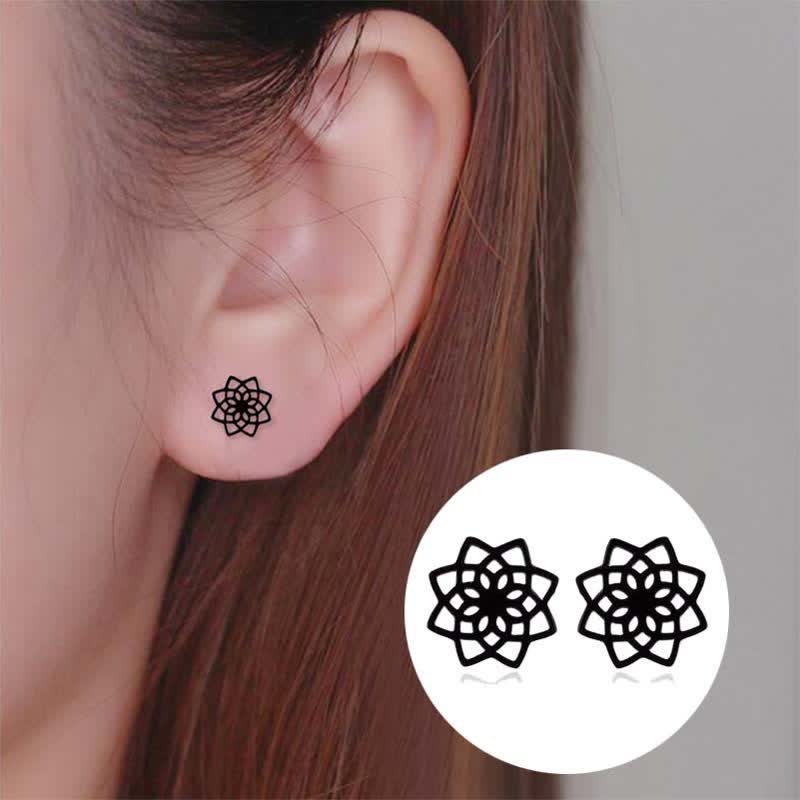 KarmaRipple's Tibetan Lotus Pattern New Beginning Stud Earrings p7