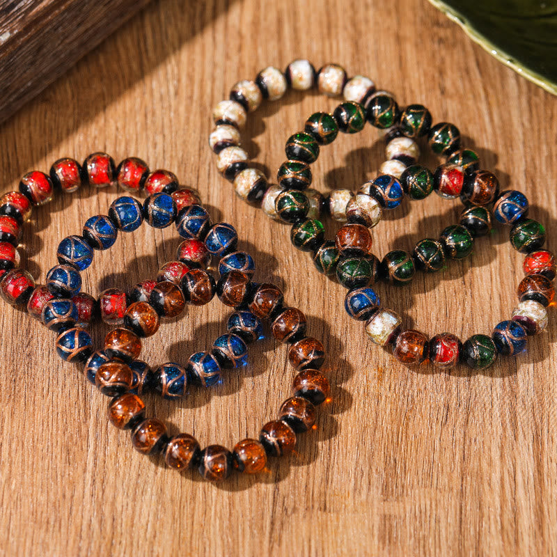 KarmaRipple's Tibetan Classic Liuli Glass Bead Fortune Wealth Bracelet p8