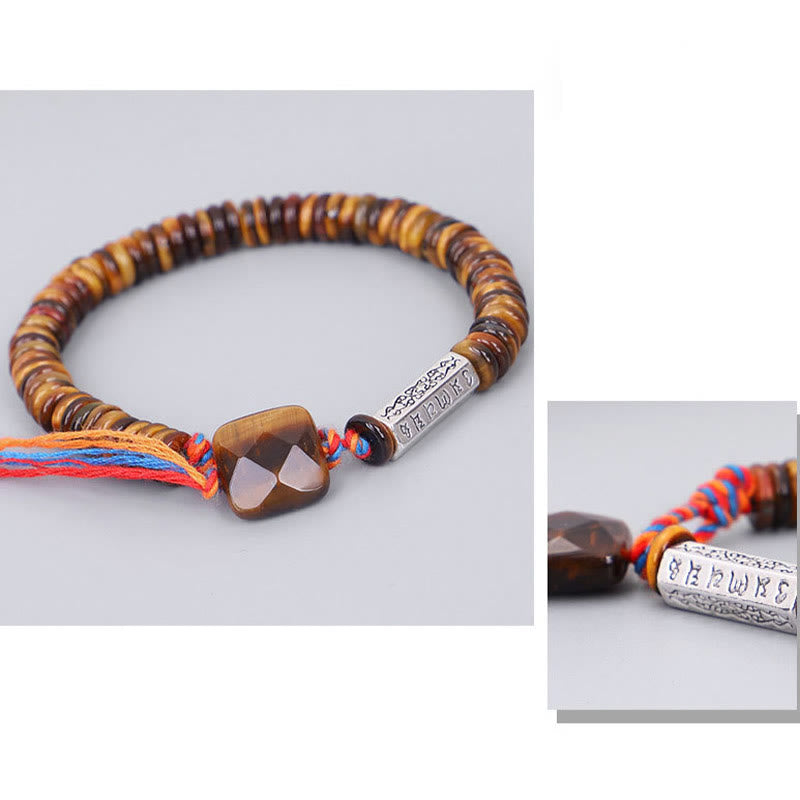 KarmaRipple's Tibetan Tiger Eye Om Mani Padme Hum Protection Power Bracelet p9