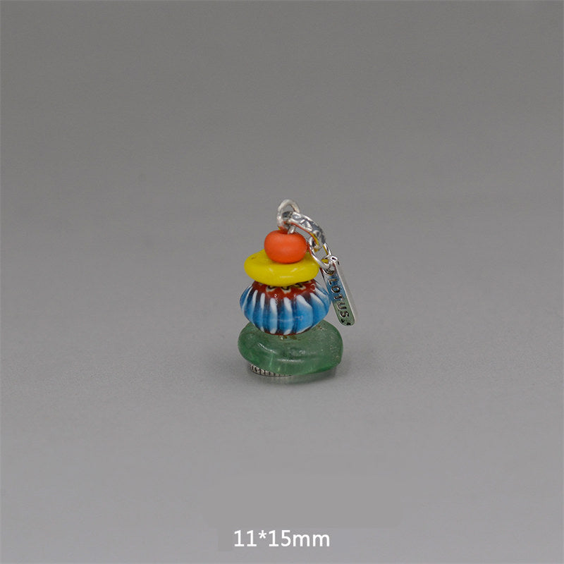 KarmaRipple's Zen Cairn Labradorite Various Crystals Calm Necklace Pendant p12