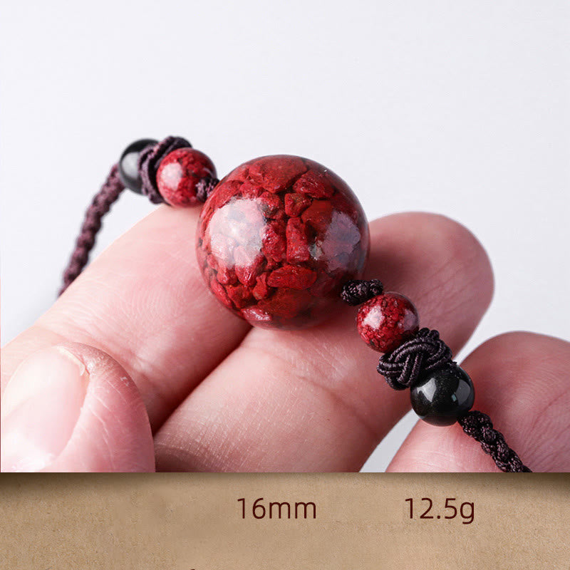 KarmaRipple's Authentic Cinnabar Stones Bead Blessing Pendant Necklace p17