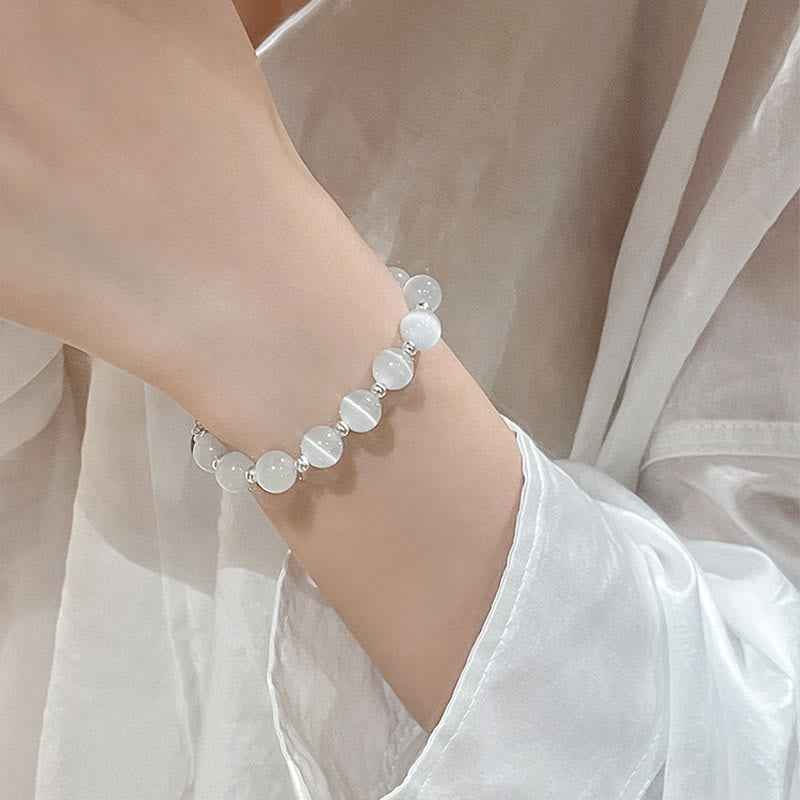 KarmaRipple's Authentic Cat's Eye Moonstone Strawberry Quartz PiXiu Support Bracelet p7