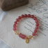Strawberry Quartz Pixiu Attract Fortune(Wrist Circumference 14-16cm)