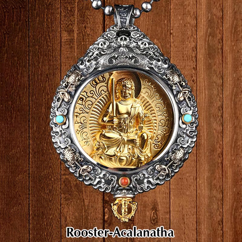 KarmaRipple's Chinese Zodiac Natal Buddha Thangka Nine Palaces Eight Diagrams Wealth Rotatable Pendant Necklace p27