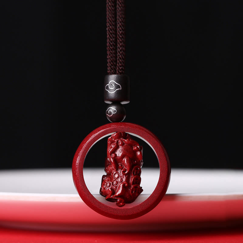 KarmaRipple's Cinnabar Om Mani Padme Hum PiXiu Blessing Fortunate Bead Pendant Necklace p9