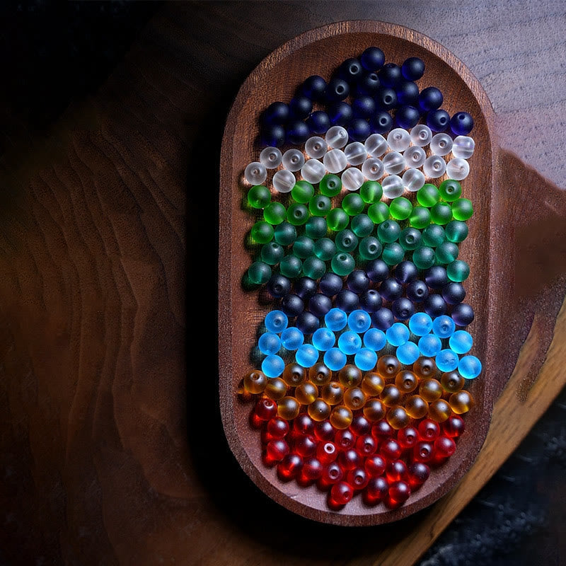 KarmaRipple's Tibetan 108 Mala Beadwork Multicolored Liuli Glass Bead Chinese Zodiac Nine Palaces Eight Diagrams Talisman Bracelet p7