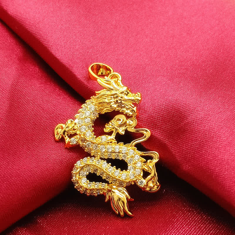 KarmaRipple's Gold Dragon Protection Pendant Necklace p7