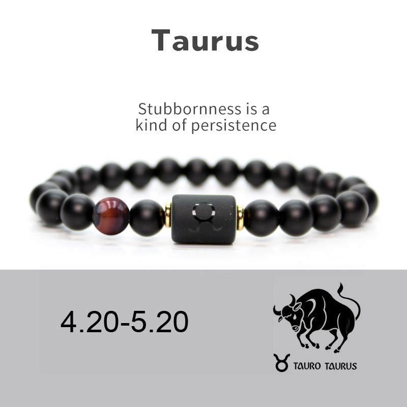 KarmaRipple's 12 Constellations of the Zodiac Black Onyx Adjustable Bracelet p4