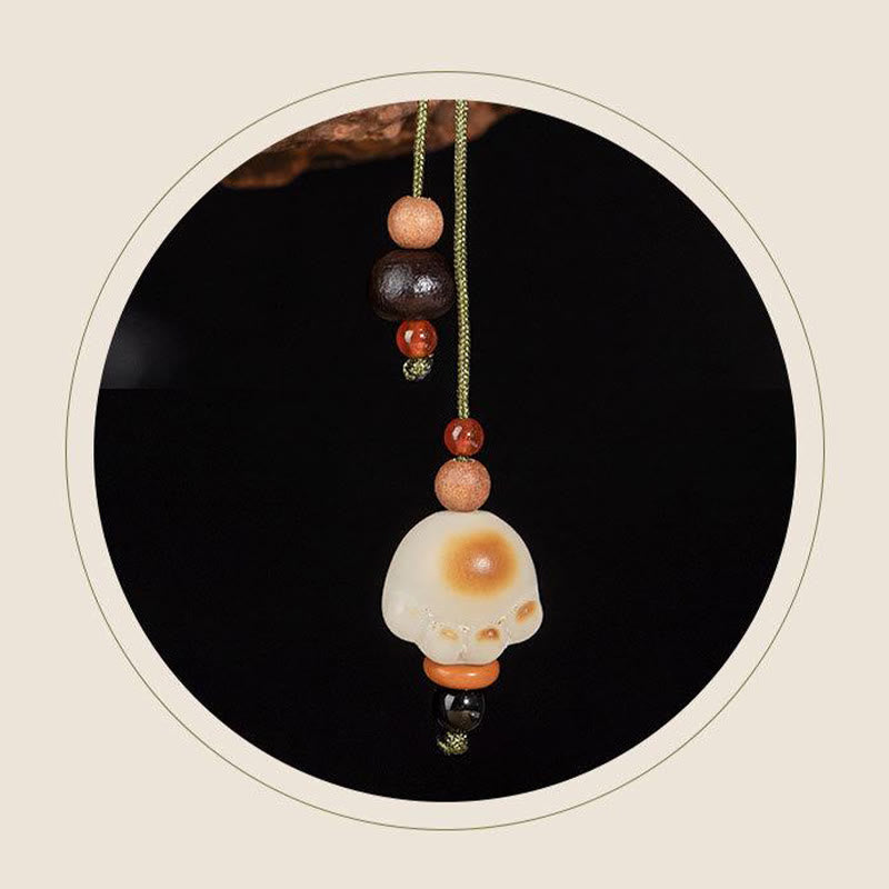 KarmaRipple's Lightning Strike Wood Bodhi Seed Cat Paw Claw Auspiciousness Protection Tassel Bracelet p9