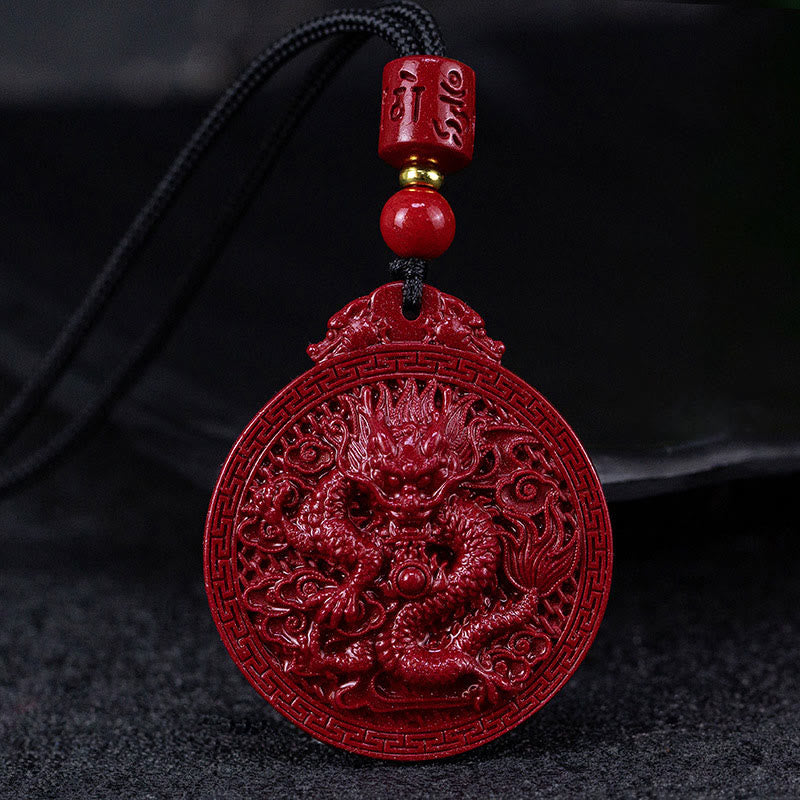 KarmaRipple's Year of the Dragon Authentic Cinnabar Dragon Protection Pendant Necklace p18