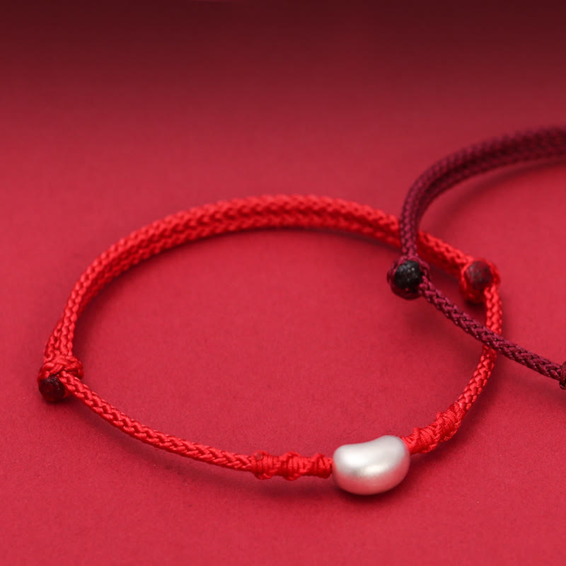 KarmaRipple's 999 Sterling Silver Bean Design Fortune Connection Handmade Woven Bracelet p5