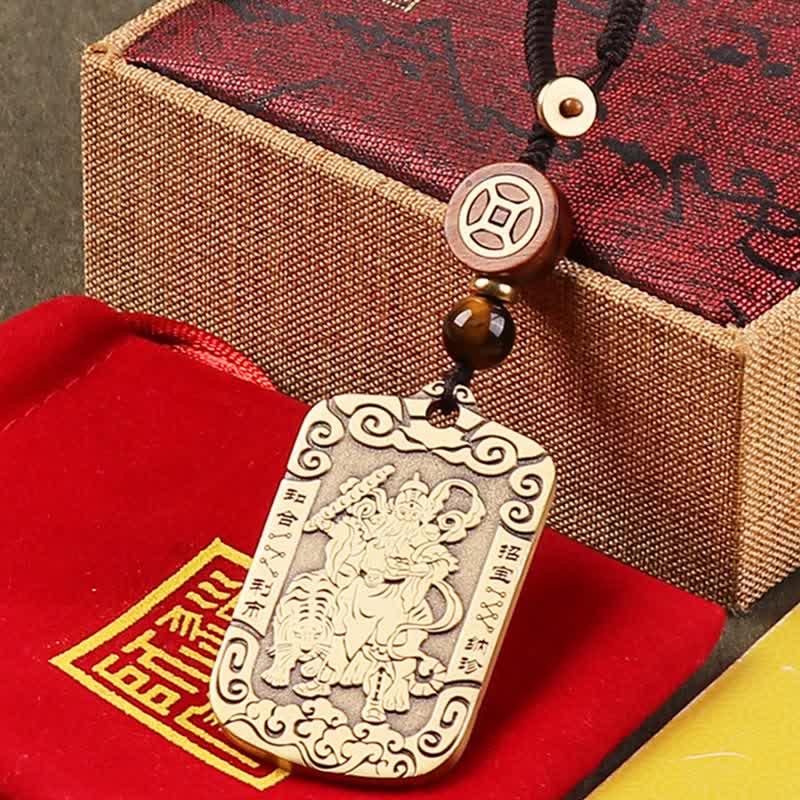 KarmaRipple's God of Wealth Zhao Gongming Bronze Protection Pendant Necklace Key Chain p6