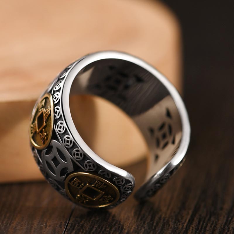 KarmaRipple's Five-Emperor Coins Balance Adjustable Ring p4