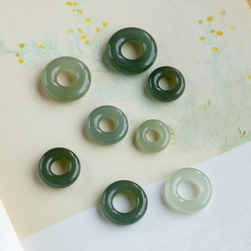 KarmaRipple's Authentic Round Jade Peace Buckle Fortune Abundance Pendant Necklace p22