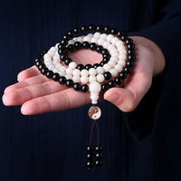 KarmaRipple's Ebony YinYang Protection Pendant Mala