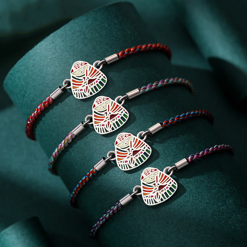 KarmaRipple's 925 Sterling Silver Zongzi Pattern Fortune Multicolored Handcrafted Bracelet p5