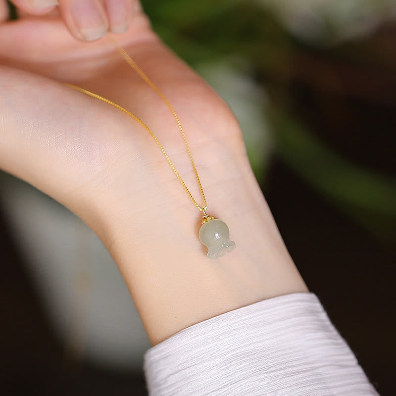 KarmaRipple's 925 Sterling Silver Authentic Hetian Jade Cyan Jade Fortune Laughing Buddha Butterfly Pendant Necklace p8