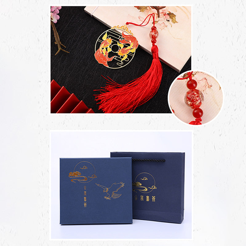 KarmaRipple's Gold Koi Fish Metal Brass Hollow Bookmark p9