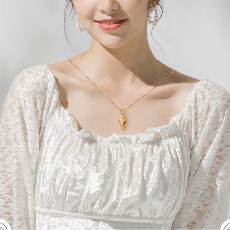 KarmaRipple's 999 Sterling Silver Shankha Conch Shell Seashell Fortunate Pendant Necklace p8