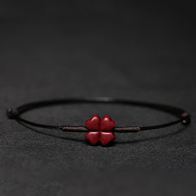 KarmaRipple's Handmade Plum Blossom Four Leaf Clover PiXiu Lotus Koi Fish Cinnabar Blessing Braid Bracelet p40