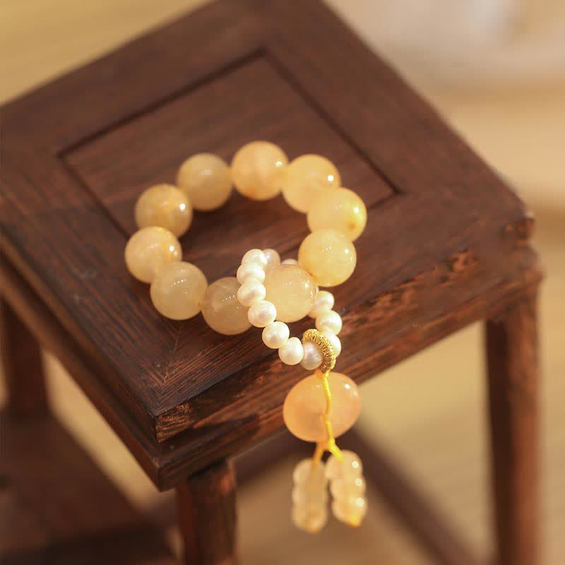 KarmaRipple's Citrine Peace Buckle Prosperity Happiness Wrist Mala p2