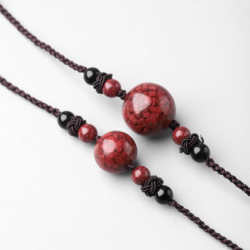 KarmaRipple's Authentic Cinnabar Stones Bead Blessing Pendant Necklace p12