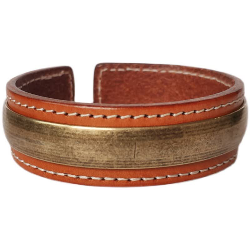 KarmaRipple's 2Pcs Om Mani Padme Hum Dragon Phoenix Bronze Leather Peace Cuff Bracelet Bangle p7