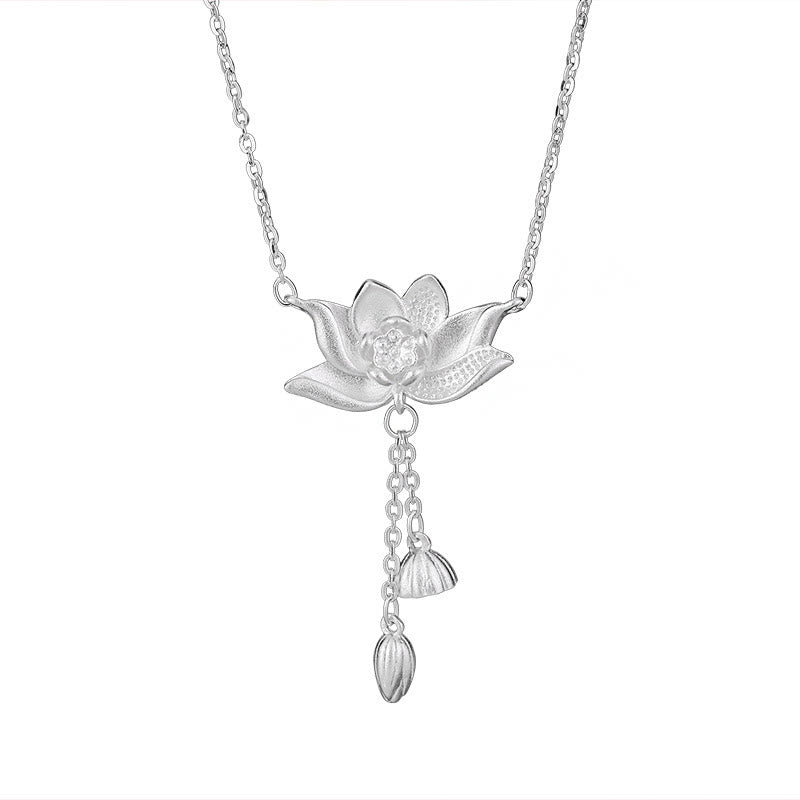 KarmaRipple's 999 Sterling Silver Lotus Flower Pod Carved Enlightenment Pendant Necklace p10