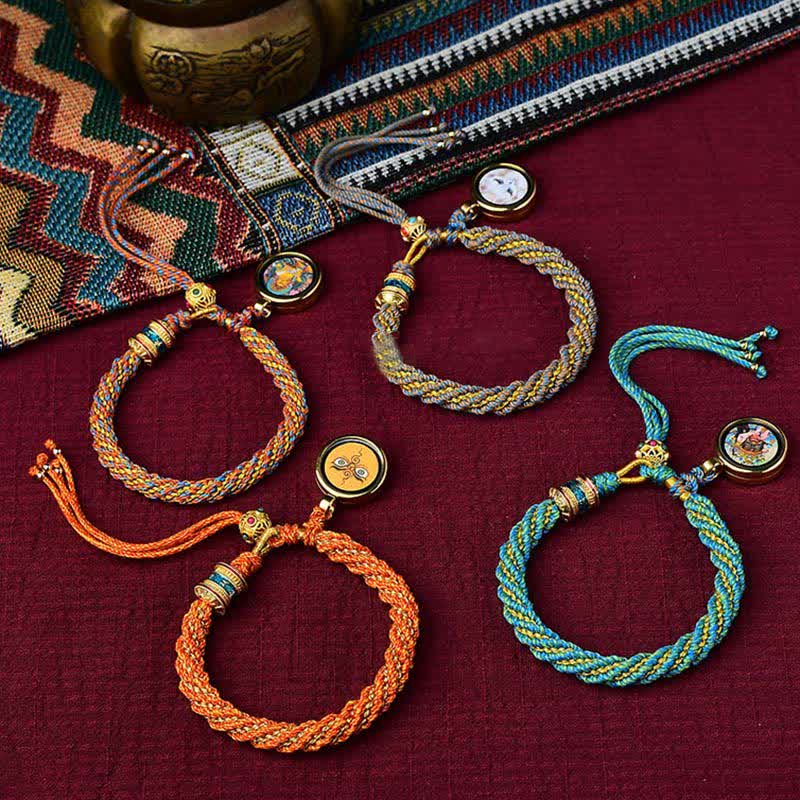 KarmaRipple's Tibetan Handmade Fortune Thangka Prayer Wheel Talisman Weave String Bracelet p27