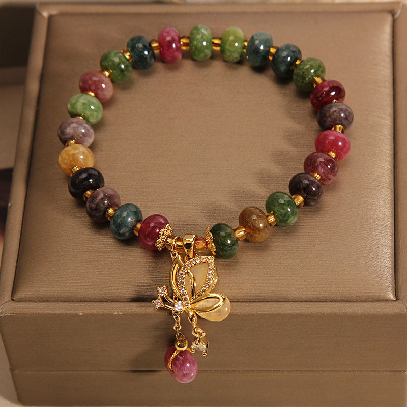 KarmaRipple's Colorful Tourmaline Butterfly Talisman Wisdom Bracelet p3