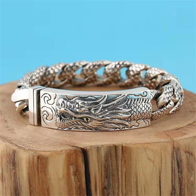 KarmaRipple's Retro Dragon Scale Pattern Engraved Protection Bracelet p11