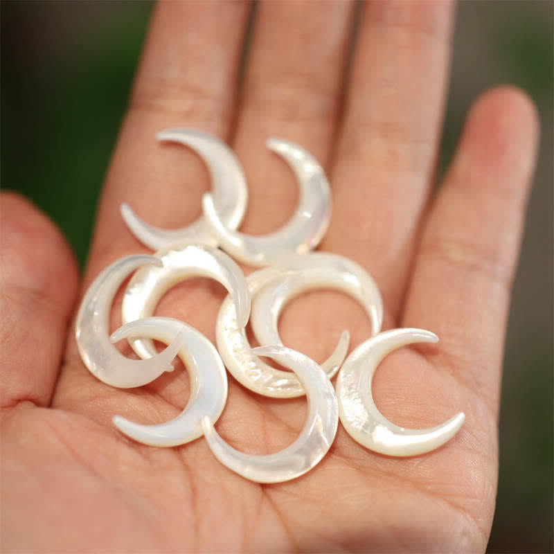 KarmaRipple's Authentic Tridacna Stone Crescent Moon Blessing Pendant Necklace p9