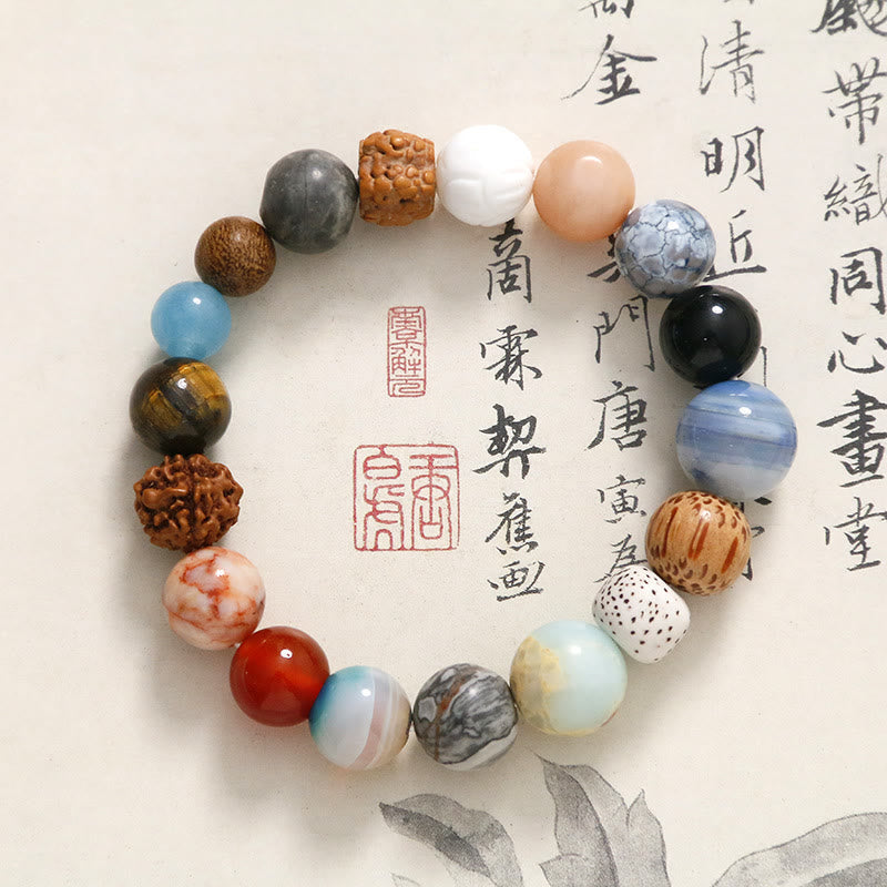 KarmaRipple's Authentic Bodhi Seed Gemstone Stone Agate Keep Away Evil Spirits Bracelet p5