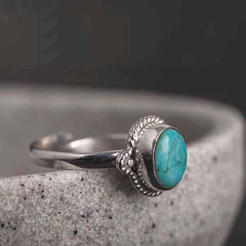 KarmaRipple's 925 Sterling Silver Turquoise Wisdom Love Ring p22