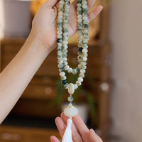 KarmaRipple's Authentic 108 Mala Beadwork Bodhi Seed Lotus Engraved Wisdom Tassel Bracelet