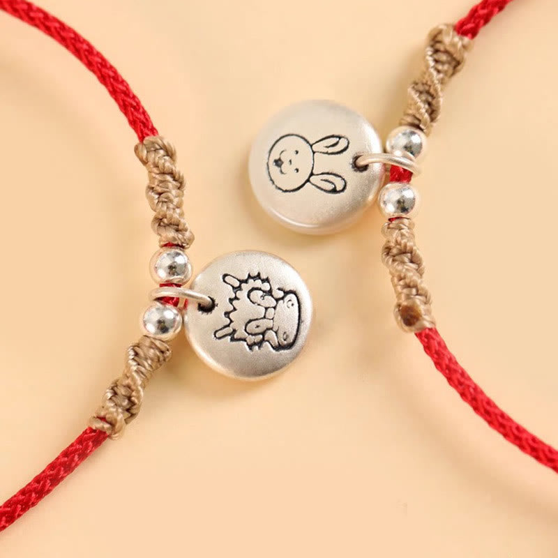 KarmaRipple's Handmade 999 Sterling Silver Year of the Dragon Cute Chinese Zodiac Fortune Woven Bracelet p38