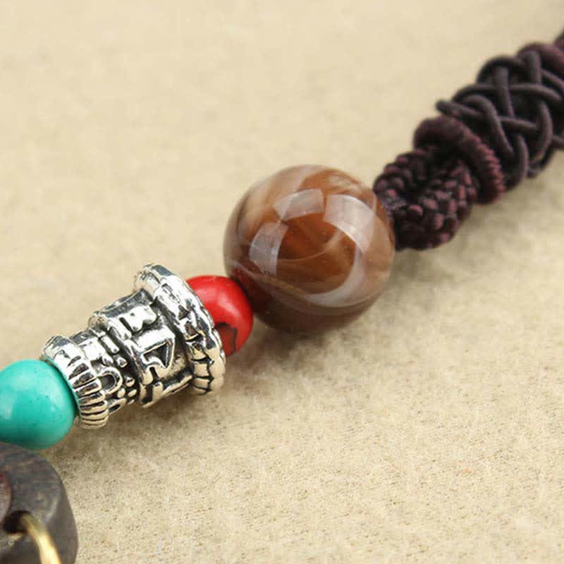 KarmaRipple's Tibet Ebony Five God of Wealth Thangka Pendant Necklace p10