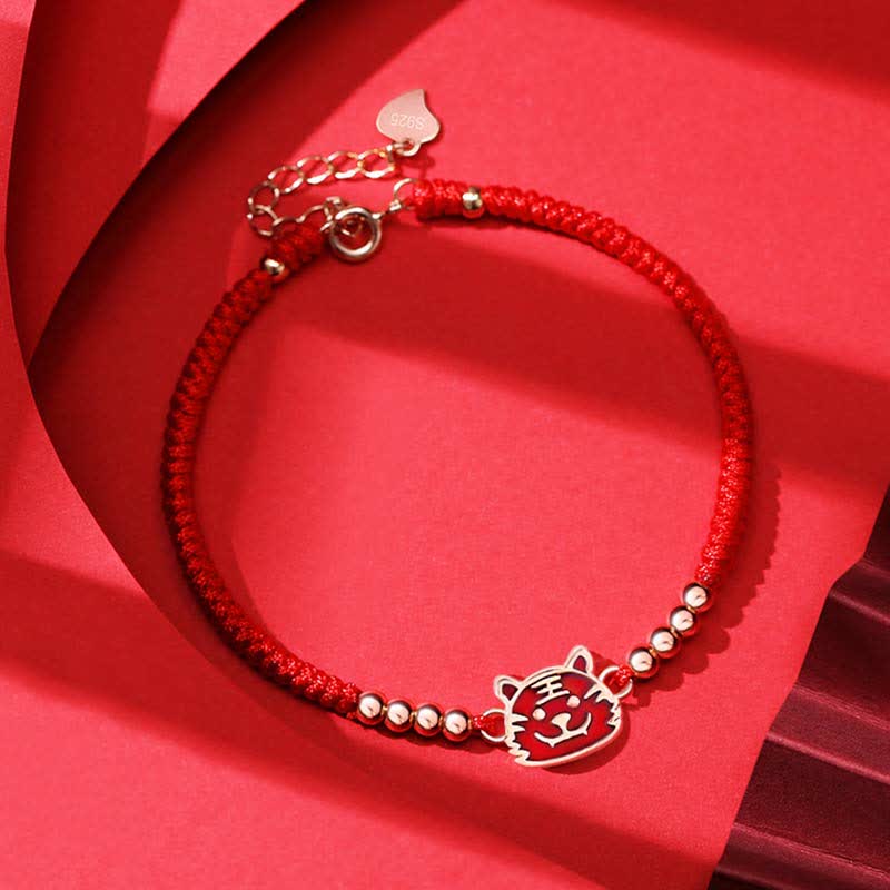 KarmaRipple's 925 Sterling Silver Chinese Zodiac Fortune Faith Discolor Red String Bracelet p30