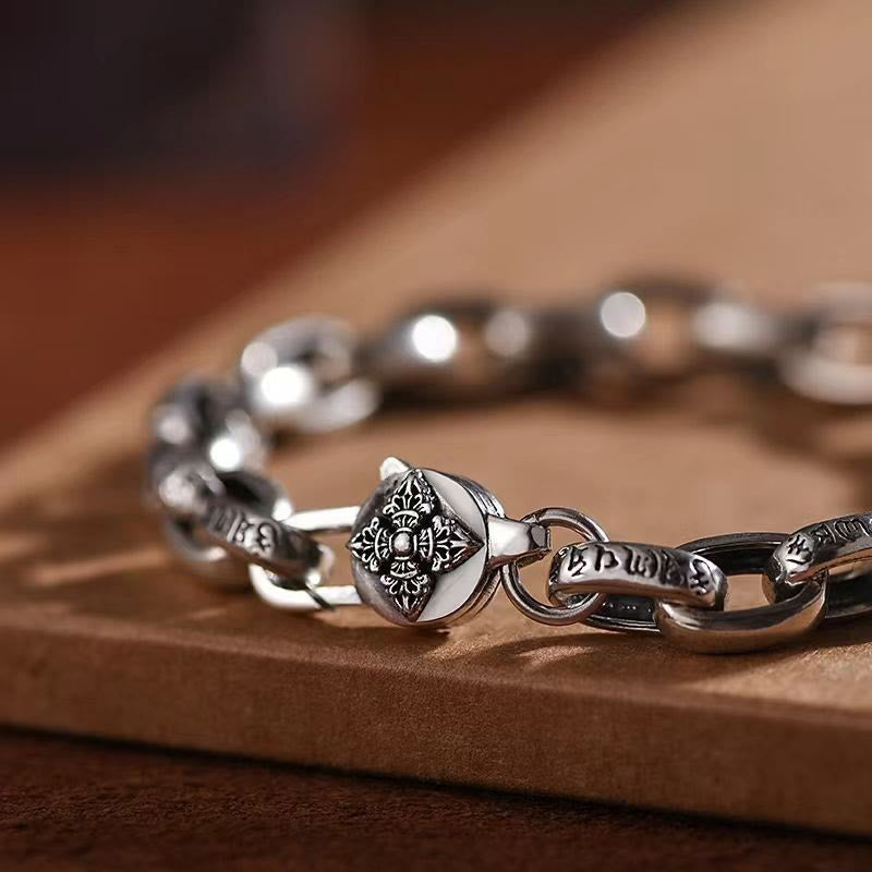 KarmaRipple's Om Mani Padme Hum Double Dorje Bronze Engraved Wisdom Bracelet p3