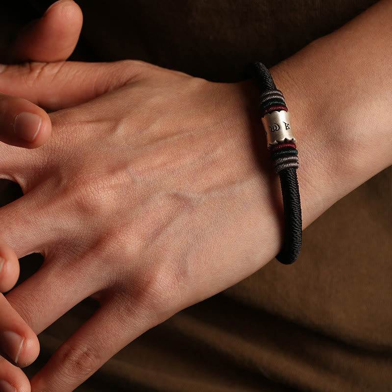 KarmaRipple's 999 Sterling Silver Om Mani Padme Hum Peace Magnetic Buckle Bracelet p8