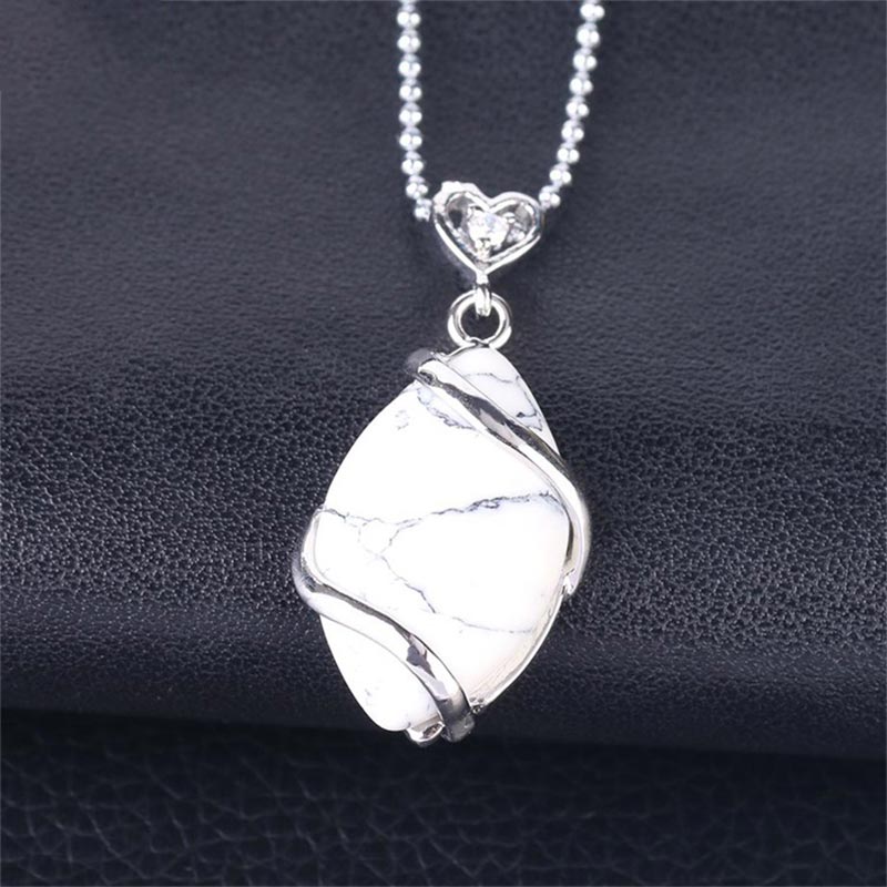 KarmaRipple's Marquise Pattern Authentic Gemstone Stone Talisman Pendant Necklace p38