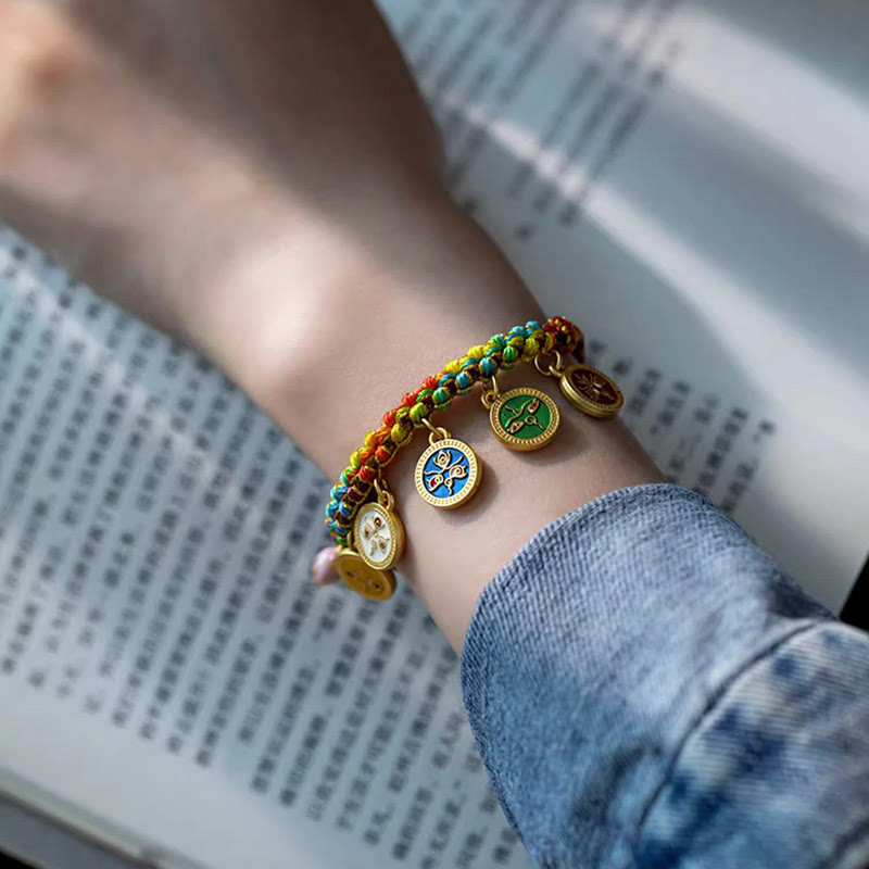 KarmaRipple's Tibetan Colorful Rope Five God Of Wealth Fortune Braid Bracelet p7