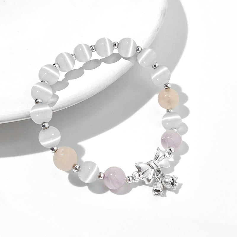 KarmaRipple's Cat's Eye Lavender Amethyst Rosette Talisman Bracelet p4