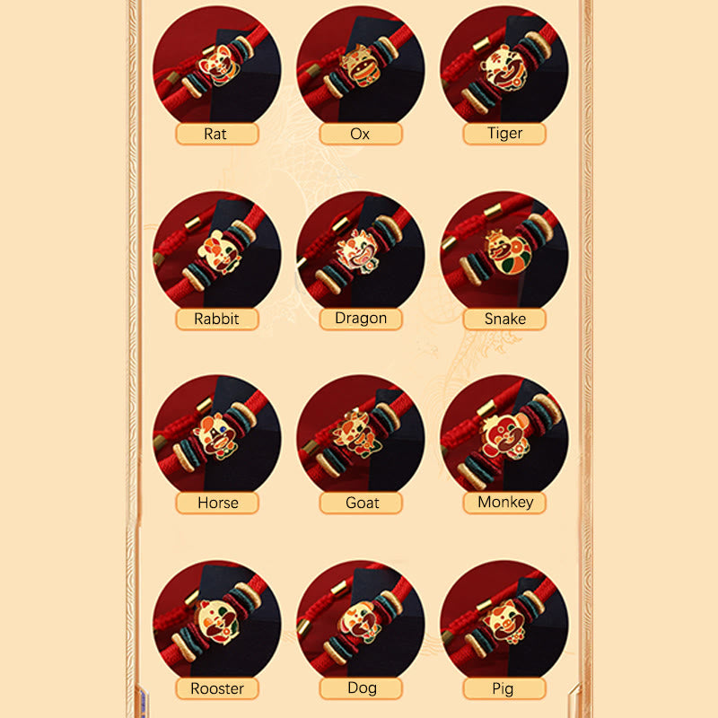 KarmaRipple's Handmade 925 Sterling Silver Year of the Dragon Cute Chinese Zodiac Fortune Woven Red Bracelet p23